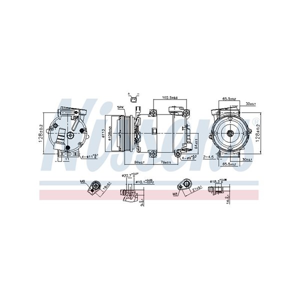 Kompressor, klimatanläggning 12V Nissens 890788 NISSENS
