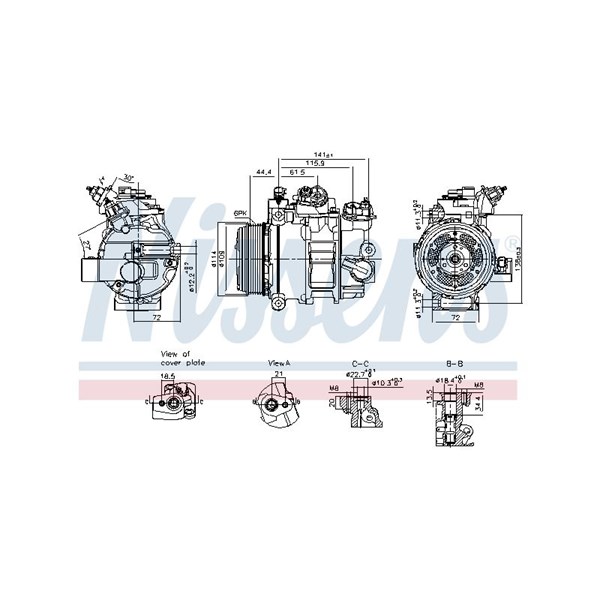 Kompressor, klimatanläggning 12V Nissens 890793 NISSENS