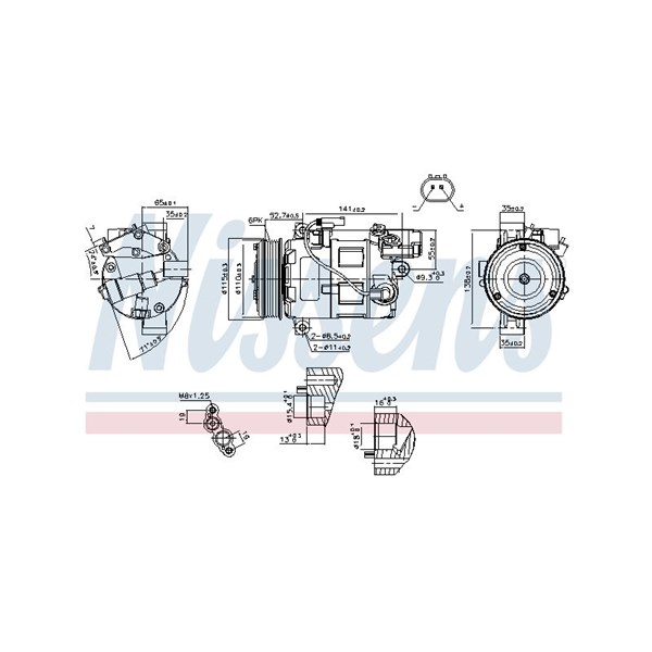 Kompressor, klimatanläggning 12V Nissens 89086 NISSENS