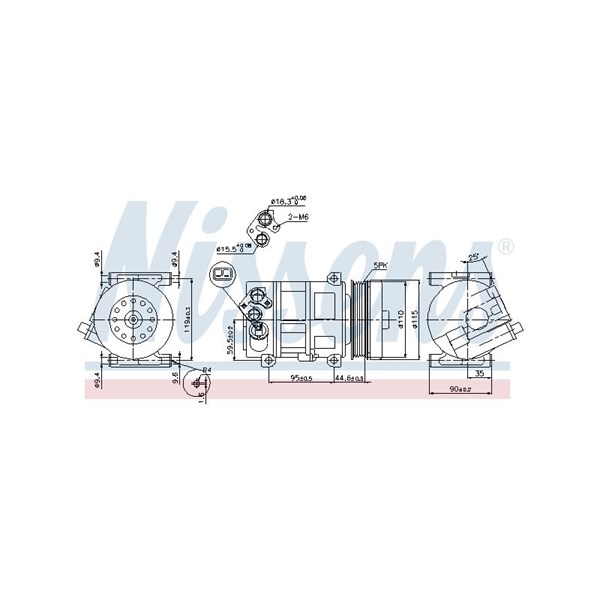 Kompressor, klimatanläggning 12V Nissens 89202 NISSENS
