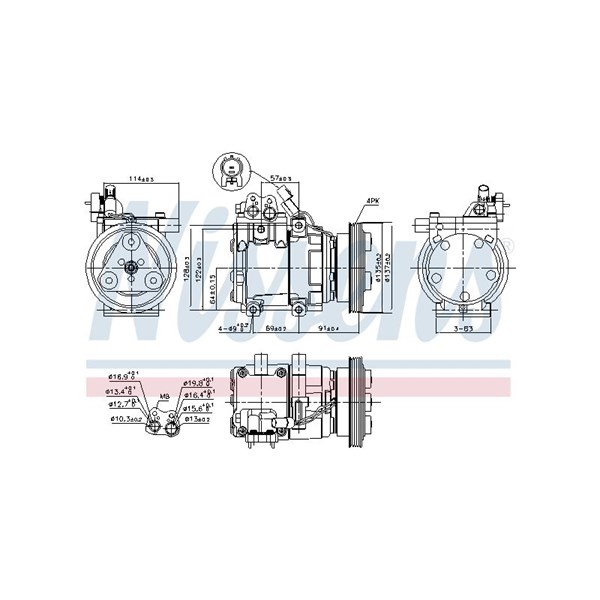 Kompressor, klimatanläggning 12V Nissens 89274 NISSENS