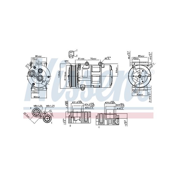 Kompressor, klimatanläggning 12V Nissens 89326 NISSENS
