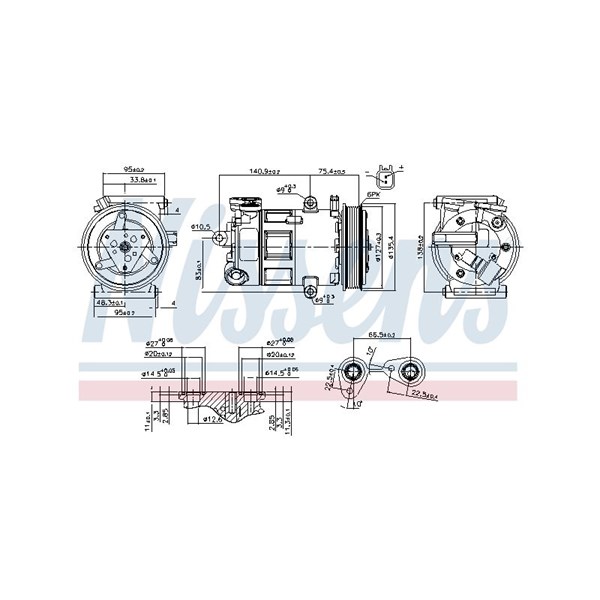 Kompressor, klimatanläggning 12V Nissens 89348 NISSENS