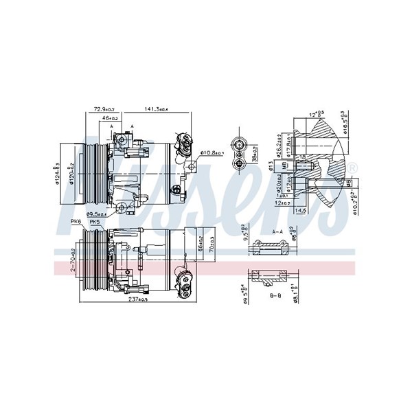 Kompressor, klimatanläggning 12V Nissens 89393 NISSENS