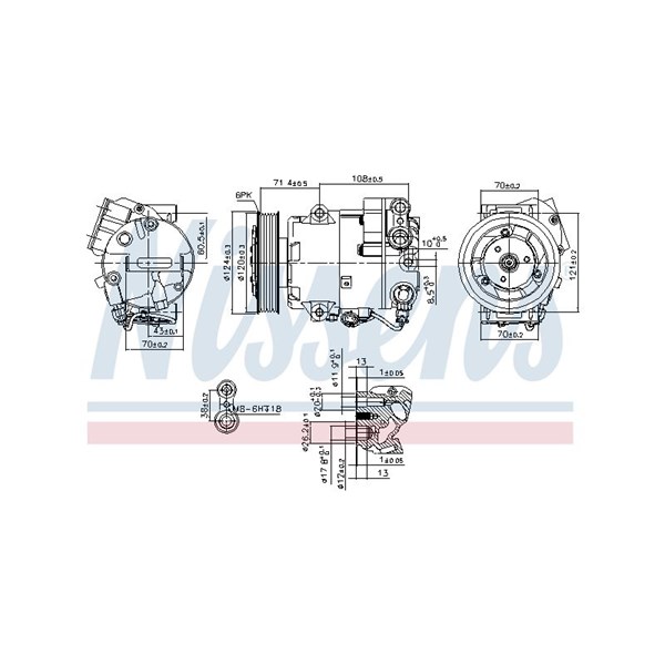 Kompressor, klimatanläggning 12V Nissens 89425 NISSENS