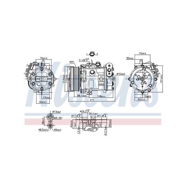 Kompressor, klimatanläggning 12V Nissens 89503 NISSENS