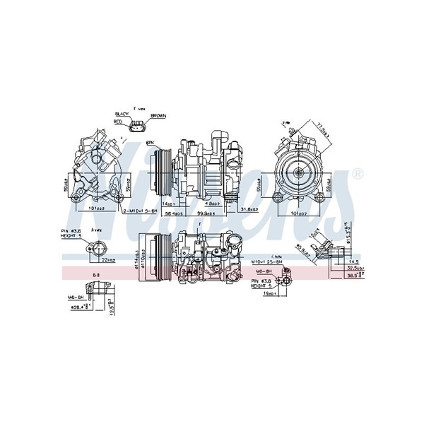 Kompressor, klimatanläggning 12V Nissens 89585 NISSENS