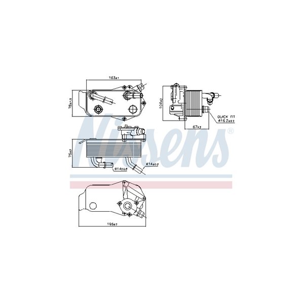 Oljekylare, automatisk transmission Nissens 90736 NISSENS