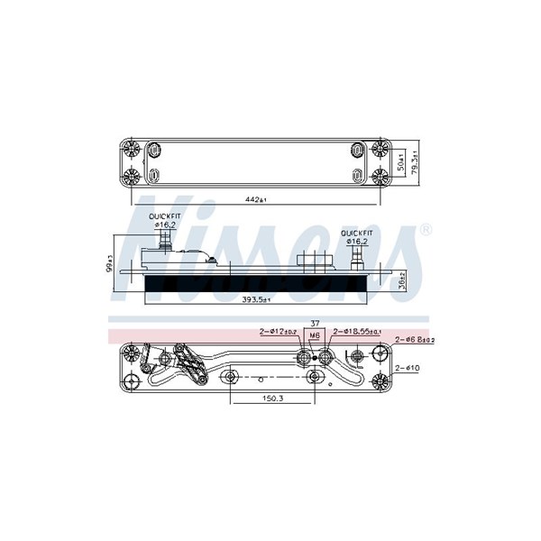 Oljekylare, automatisk transmission Nissens 90837 NISSENS