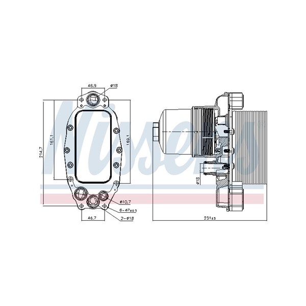 Oljekylare, motor Nissens 90948 NISSENS