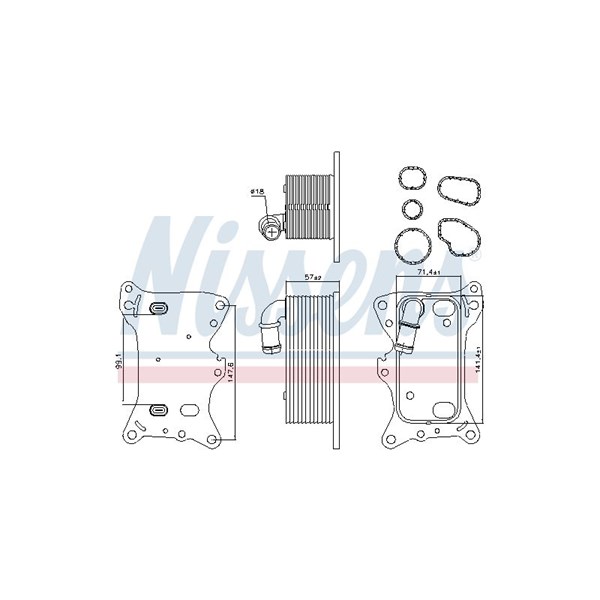 Oljekylare, motor Nissens 91198 NISSENS