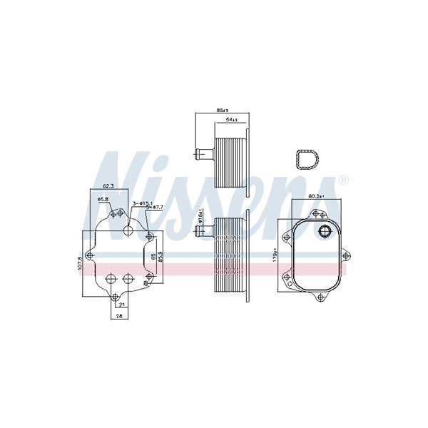 Oljekylare, motor Nissens 91206 NISSENS