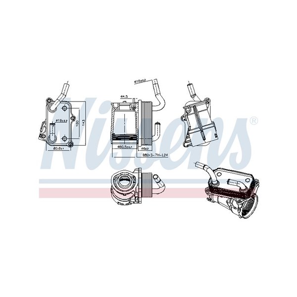 Oljekylare, motor Nissens 91317 NISSENS