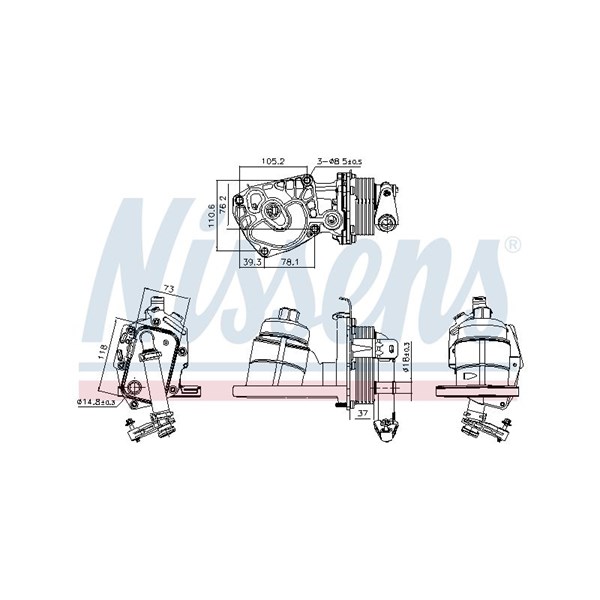 Oljekylare, motor Nissens 91325 NISSENS