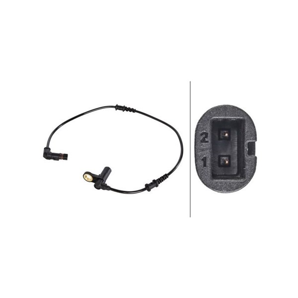 ABS-givare, Sensor, hjulvarvtal, Framaxel Hella 6PU 012 039-621 HELLA