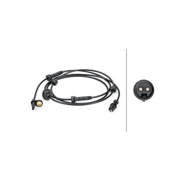ABS-givare, Sensor, hjulvarvtal, Bakaxel Hella 6PU 012 806-401 HELLA