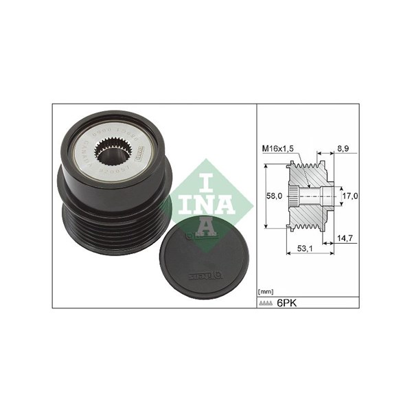 Frihjulskoppling, generator Ina 535 0326 10 INA