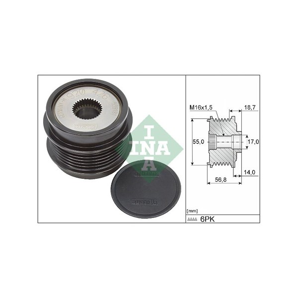 Frihjulskoppling, generator Ina 535 0341 10 INA