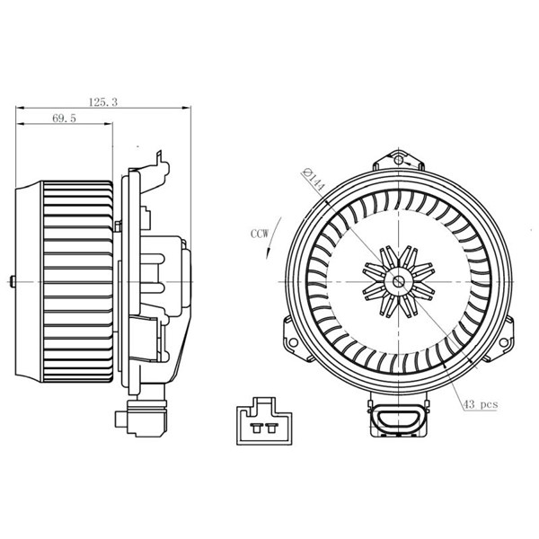 Kupéfläkt 12V Nrf 34268 NRF