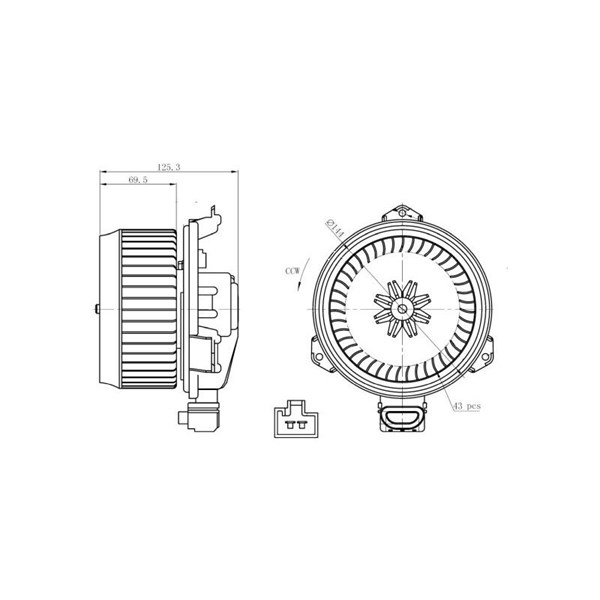 Kupéfläkt 12V Nrf 34268 NRF