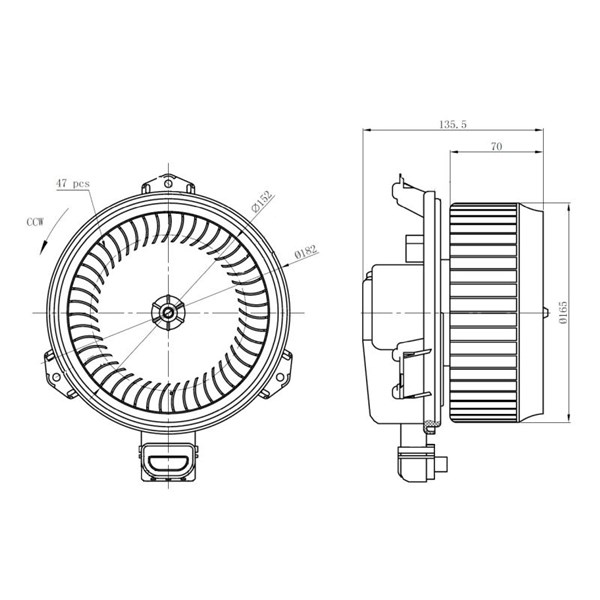 Kupéfläkt 12V Nrf 34298 NRF