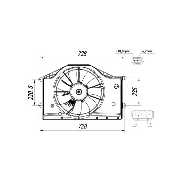 Fläkt, kylare 12V Nrf 47939 NRF