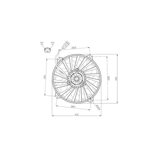 Fläkt, kylare 12V Nrf 47962 NRF