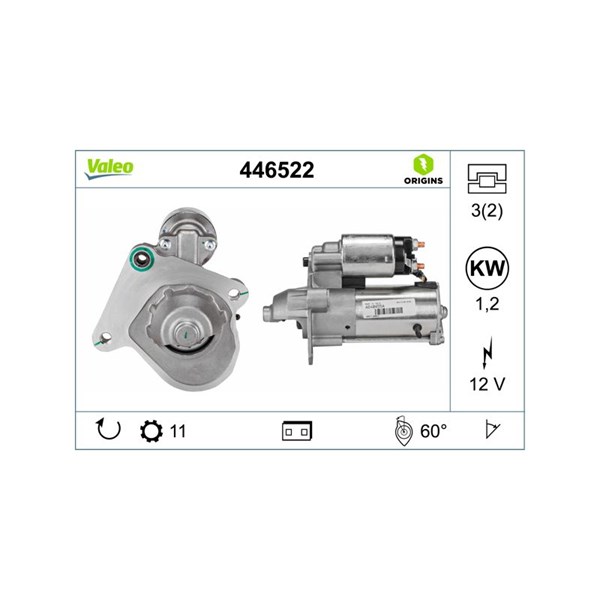 Startmotor 12V Valeo 446522 VALEO