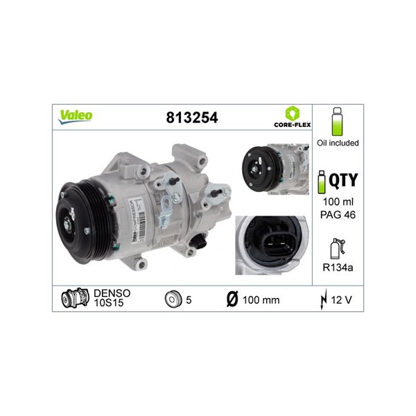 Kompressor, klimatanläggning 12V Valeo 813254 VALEO