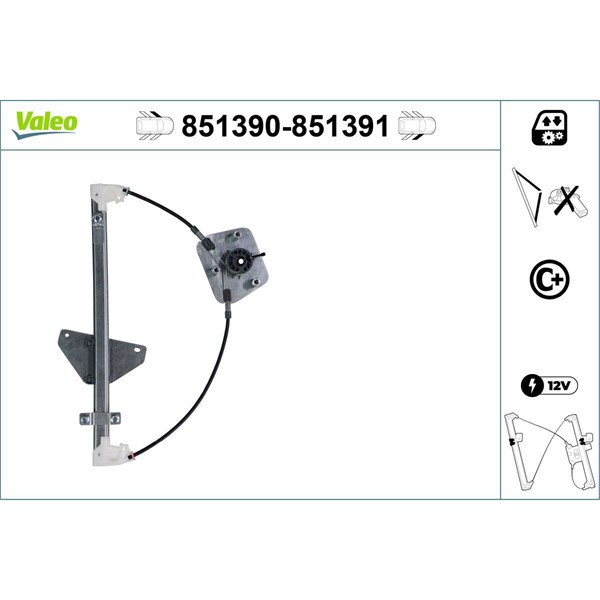 Fönsterhiss, Vänster fram Valeo 851390 VALEO