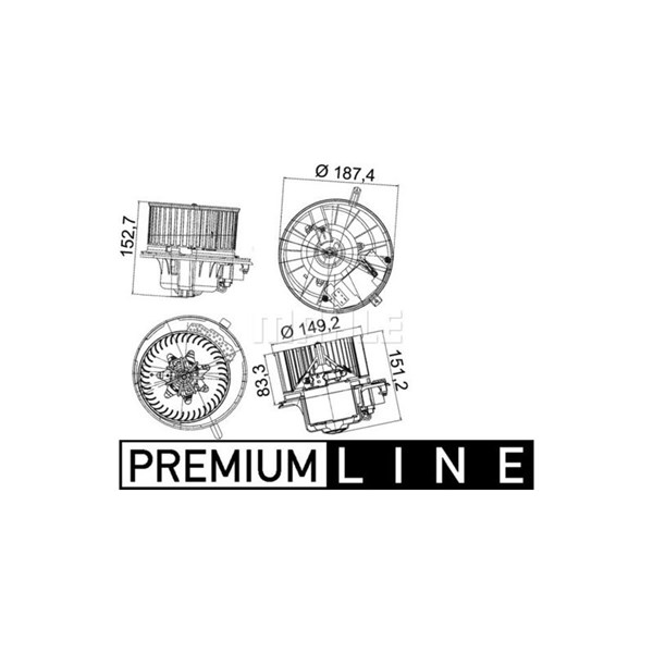 Kupéfläkt 12V Mahle AB 149 000P MAHLE