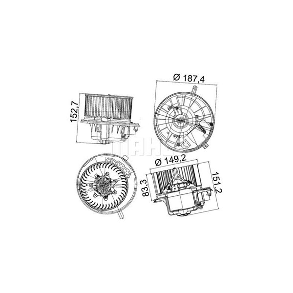 Kupéfläkt 12V Mahle AB 149 000P MAHLE