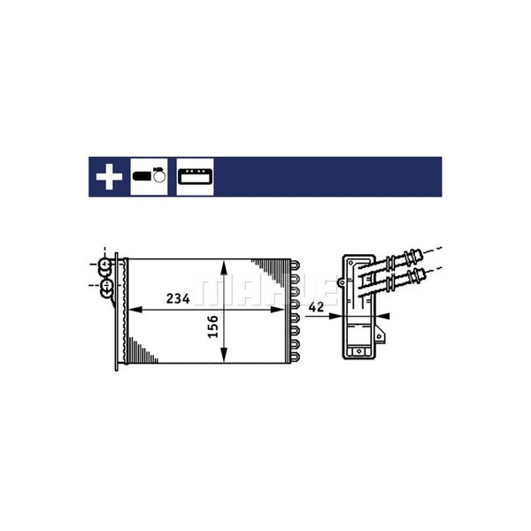 Värmeväxlare, kupévärme Mahle AH 72 000S MAHLE