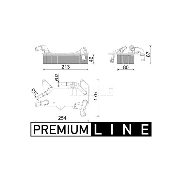 Oljekylare, automatisk transmission, Vänster Mahle CLC 287 000P MAHLE