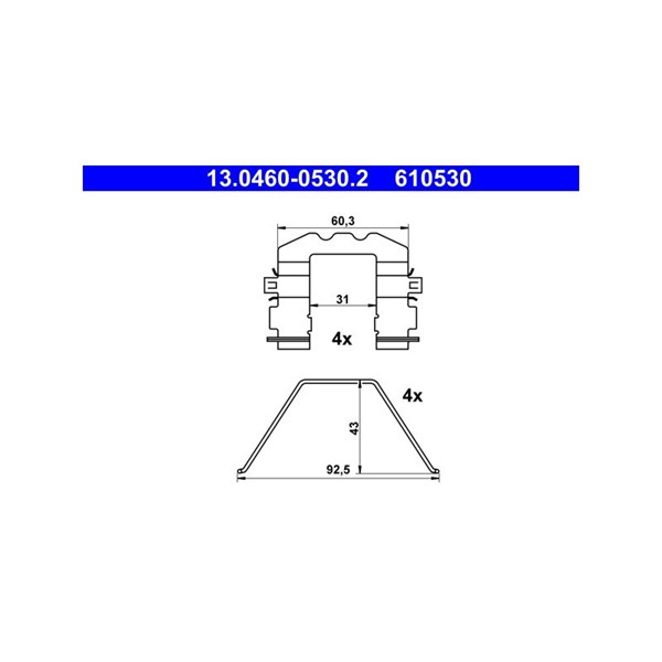 Monteringssats, Framaxel Ate 13.0460-0530.2 ATE