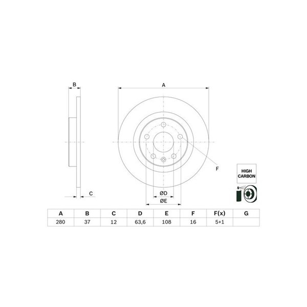 Bromsskiva Solid, Bakaxel Bosch 0 986 479 F41 BOSCH