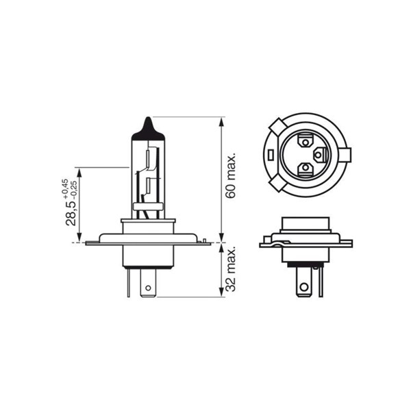 Halogenlampa H4 P43t 12V Bosch 1 987 301 440 BOSCH
