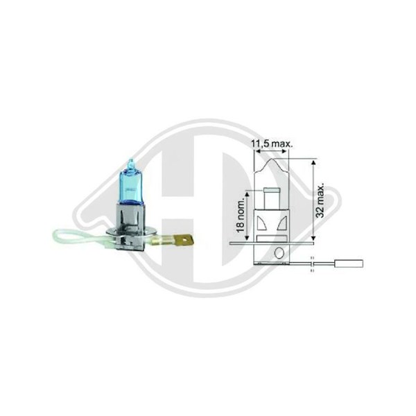 Halogenlampa DIEDERICHS Xenon Look 3.460 K H3 PK22s Diederichs LI DIEDERICHS