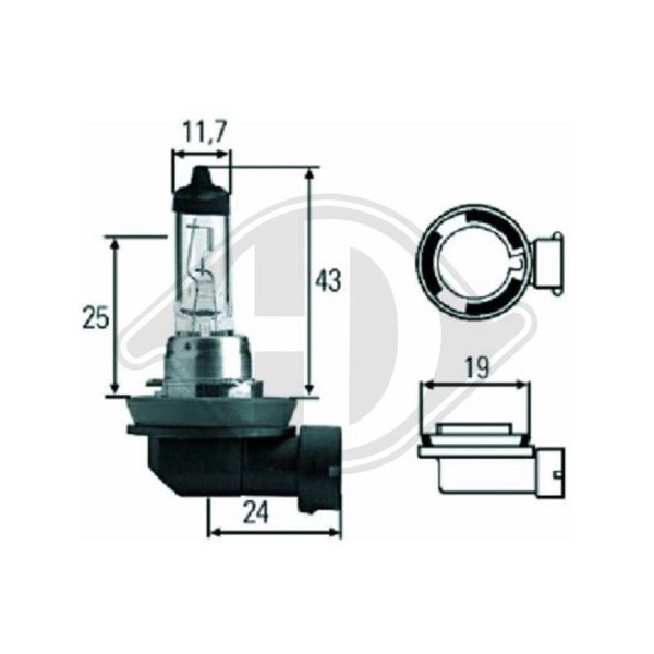 Xenonlampa DIEDERICHS H8 PGJ19-1 12V Diederichs LID10034 DIEDERICHS