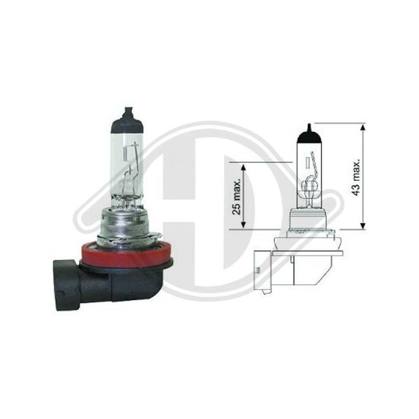 Halogenlampa DIEDERICHS Long Life H11 PGJ19-2 Diederichs LID10040 DIEDERICHS