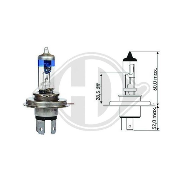 Halogenlampa  DIEDERICHS More Light +90% H4 P43t Diederichs LID10 DIEDERICHS