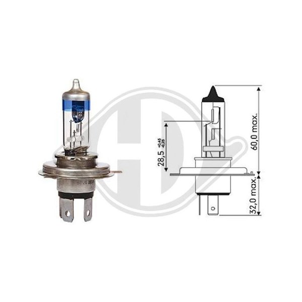 Halogenlampa  DIEDERICHS More Light +120% H4 P43t Diederichs LID1 DIEDERICHS