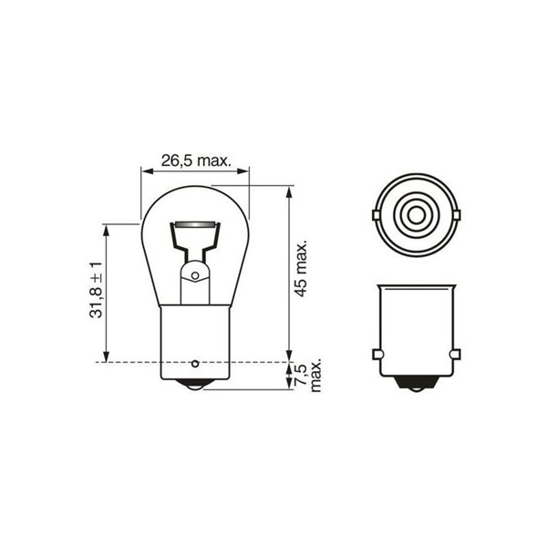 Glödlampa BOSCH Longlife Daytime Longlife Daytime BL BA15s, Sidoi BOSCH