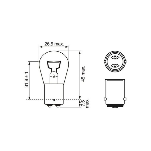 Glödlampa BOSCH Pure Light WS P21W BA15d, Bak, Sidomontering Bosc BOSCH Glödlampa BOSCH Pure Light WS P21W BA15d, Bak, Sidomontering Bosc BOSCH