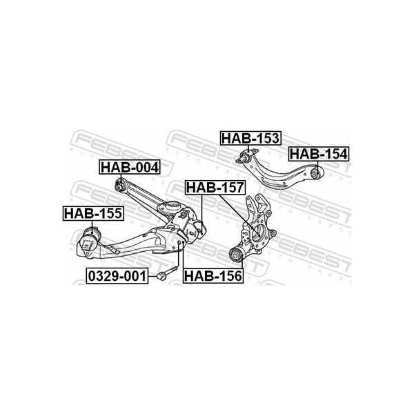 Inställningsskruv, camber Febest 0329-001 FEBEST