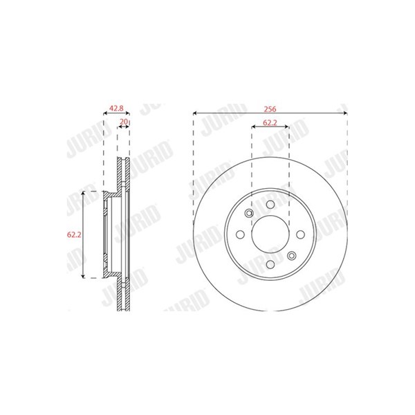 Bromsskiva Ventilerad, Framaxel Jurid 563224JC JURID Bromsskiva Ventilerad, Framaxel Jurid 563224JC JURID
