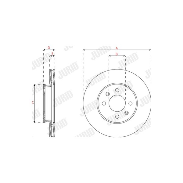 Bromsskiva Ventilerad, Framaxel Jurid 563224JC JURID Bromsskiva Ventilerad, Framaxel Jurid 563224JC JURID