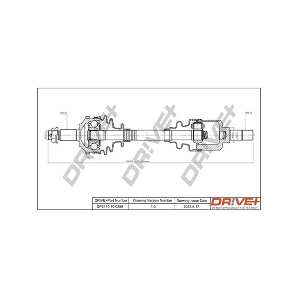 Drivaxel, framaxel vänster Drivaxel, framaxel vänster
