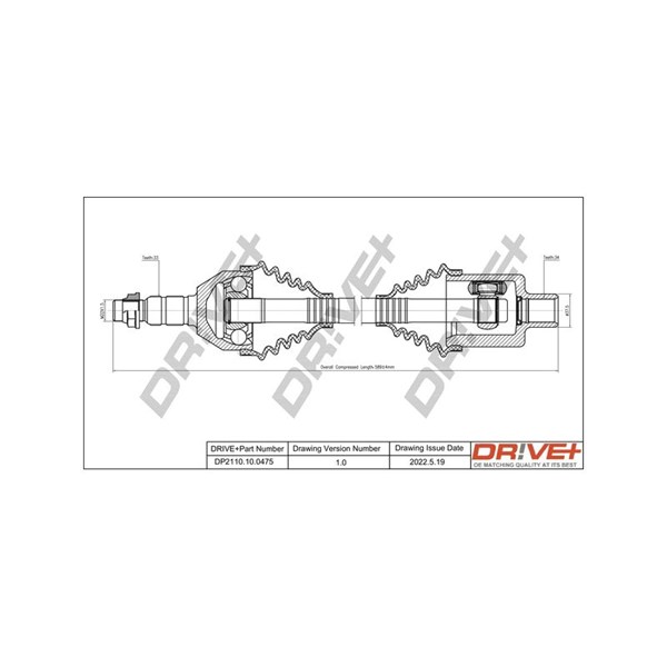 Drivaxel, framaxel höger Drivaxel, framaxel höger