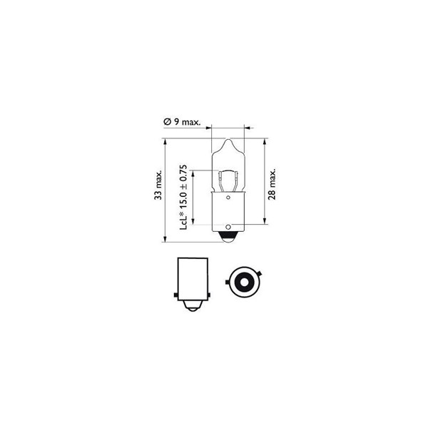 Glödlampa PHILIPS H6W BAX9s, Bak, Fram eller bak, Sidoinstallatio